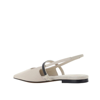 Weiße Ballerinas aus Kalbsleder