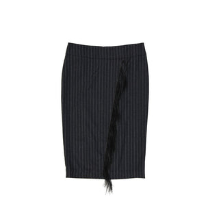 Gray Virgin Wool Midi Skirt