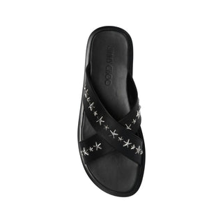 Sandalias de tiras de piel de becerro negro