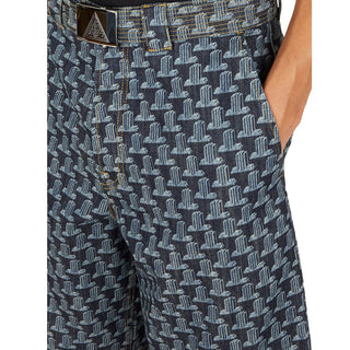 Blaue Baumwollshorts