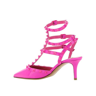Zapatos de tacón multicolor de piel de becerro