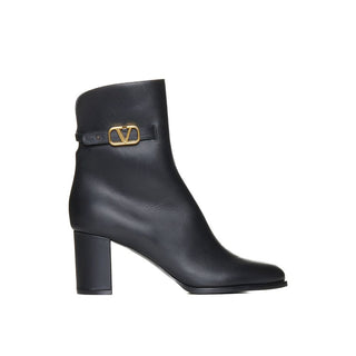 Ankle Boots aus schwarzem Kalbsleder