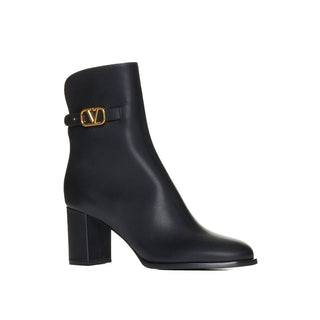Ankle Boots aus schwarzem Kalbsleder