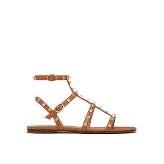 Braune flache Ledersandalen