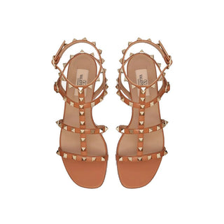 Braune flache Ledersandalen