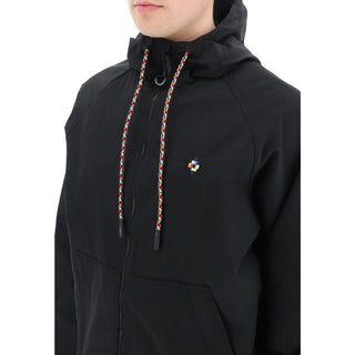 Schwarze Polyamid-Shell-Jacke