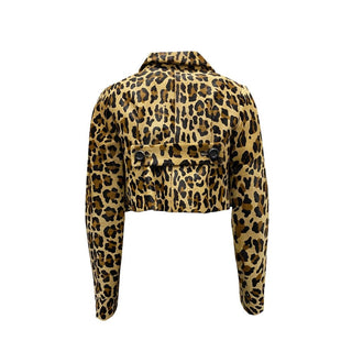 Chaqueta marrón de piel de becerro de largo completo