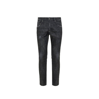 Jeans ajustados de algodón negro