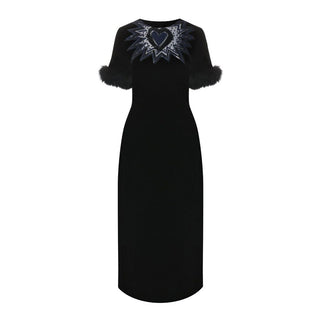 Black Viscose Casual Dress