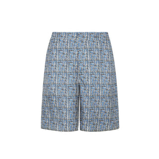 Blaue Seiden-Bermudashorts