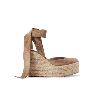 Alpargatas beige de piel de becerro