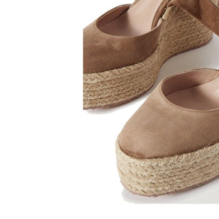 Alpargatas beige de piel de becerro