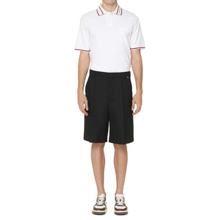 Schwarze Polyester-Bermudashorts