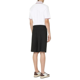 Schwarze Polyester-Bermudashorts