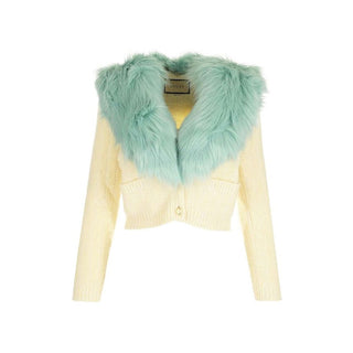 Weißer Wollcardigan