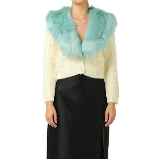 Weißer Wollcardigan