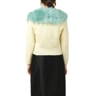 Weißer Wollcardigan