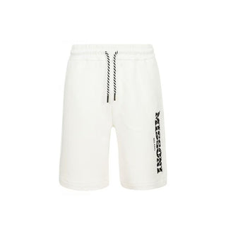 Weiße Baumwoll-Bermudashorts