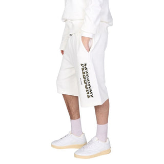 Weiße Baumwoll-Bermudashorts