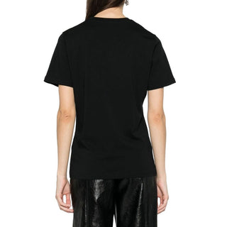 Schwarzes Baumwoll-T-Shirt