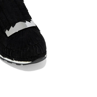 Schwarze sportliche Stoff-Sneaker