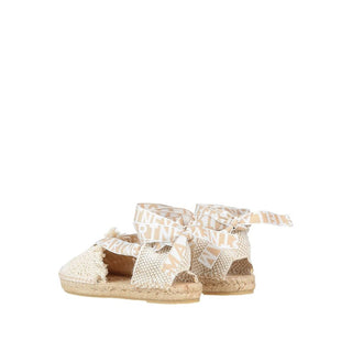 Beige Espadrilles aus Leinen