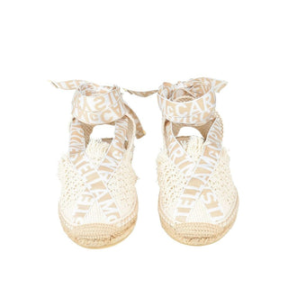 Beige Espadrilles aus Leinen