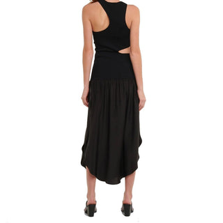 Schwarzes lässiges Seidenkleid