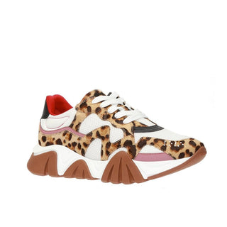 Zapatillas beige gruesas de cuero