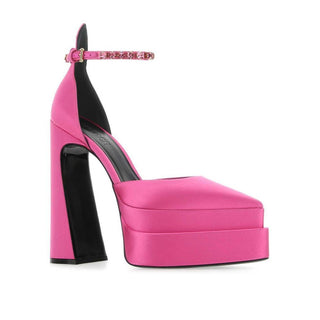Multicolor Satin Platform Pumps