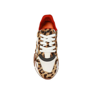 Zapatillas beige gruesas de cuero