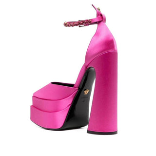 Multicolor Satin Platform Pumps