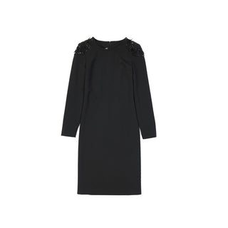 Schwarzes lässiges Kleid aus Elastan