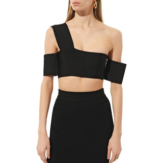 Schwarze Elastan-Tanktops