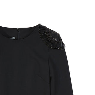 Schwarzes lässiges Kleid aus Elastan