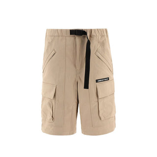 Beige Baumwoll-Bermudashorts