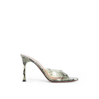 Zweifarbige Stiletto-Sandalen aus PVC