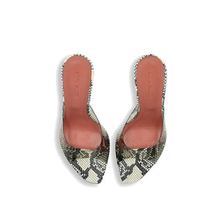 Zweifarbige Stiletto-Sandalen aus PVC