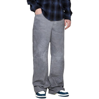 Pantalones grises de cuero