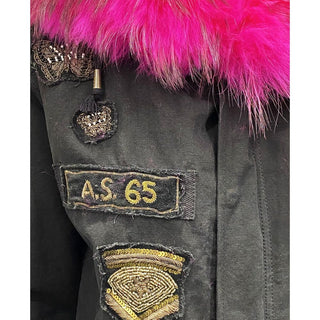 Schwarzer Baumwollparka