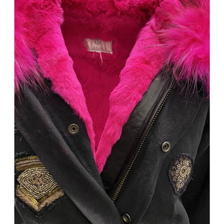 Schwarzer Baumwollparka