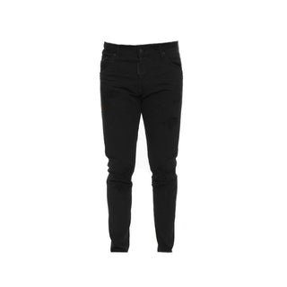 Schwarze Röhrenjeans aus Baumwolle