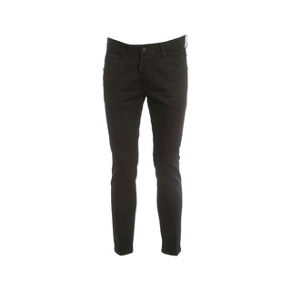 Schwarze Röhrenjeans aus Baumwolle
