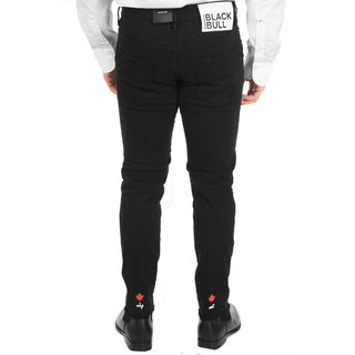 Schwarze Röhrenjeans aus Baumwolle