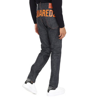 Blue Cotton Straight-Leg Jeans