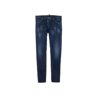 Blaue Skinny Jeans aus Baumwolle