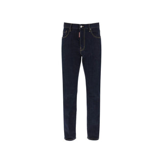 Blaue Jeans mit geradem Bein aus Baumwolle