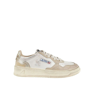 Beige Leather Sneakers