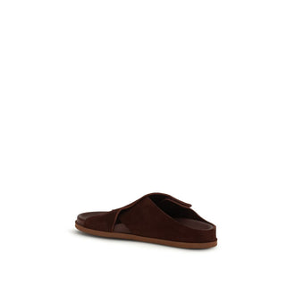 Braune Samt-Sandalen
