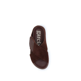 Braune Samt-Sandalen